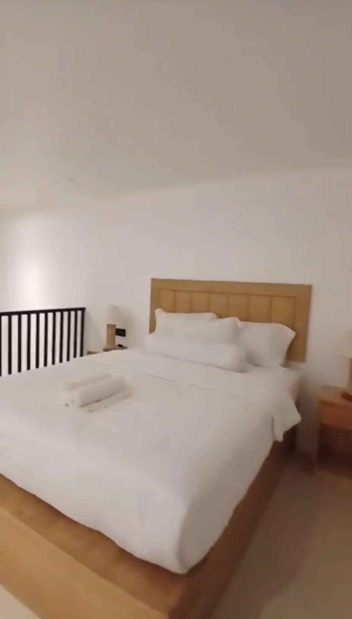 Bright bedroom with double bed