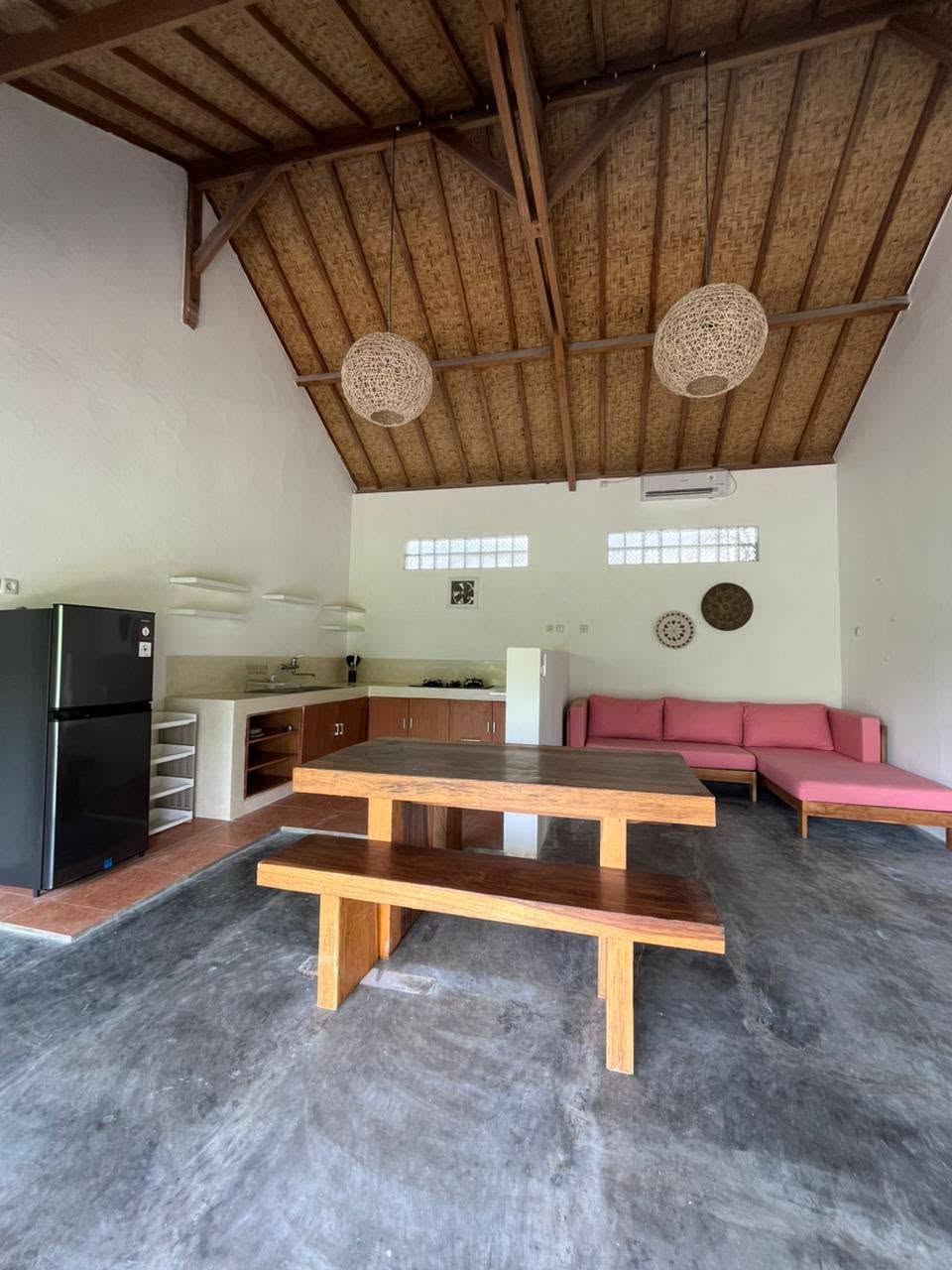 Open-plan living room, dining and kitchen