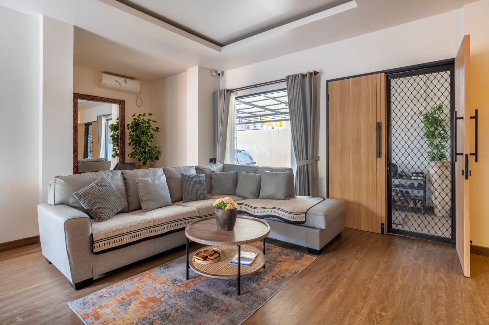 Open living room seating area