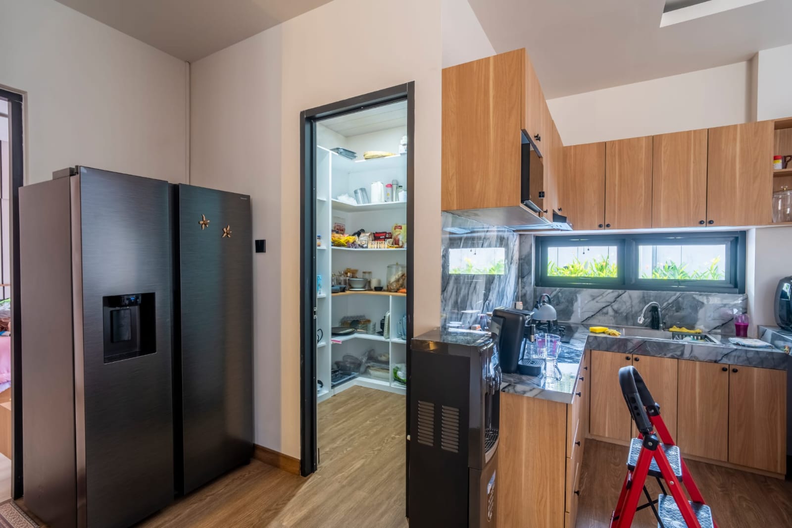 Kitchen and large refrigerator