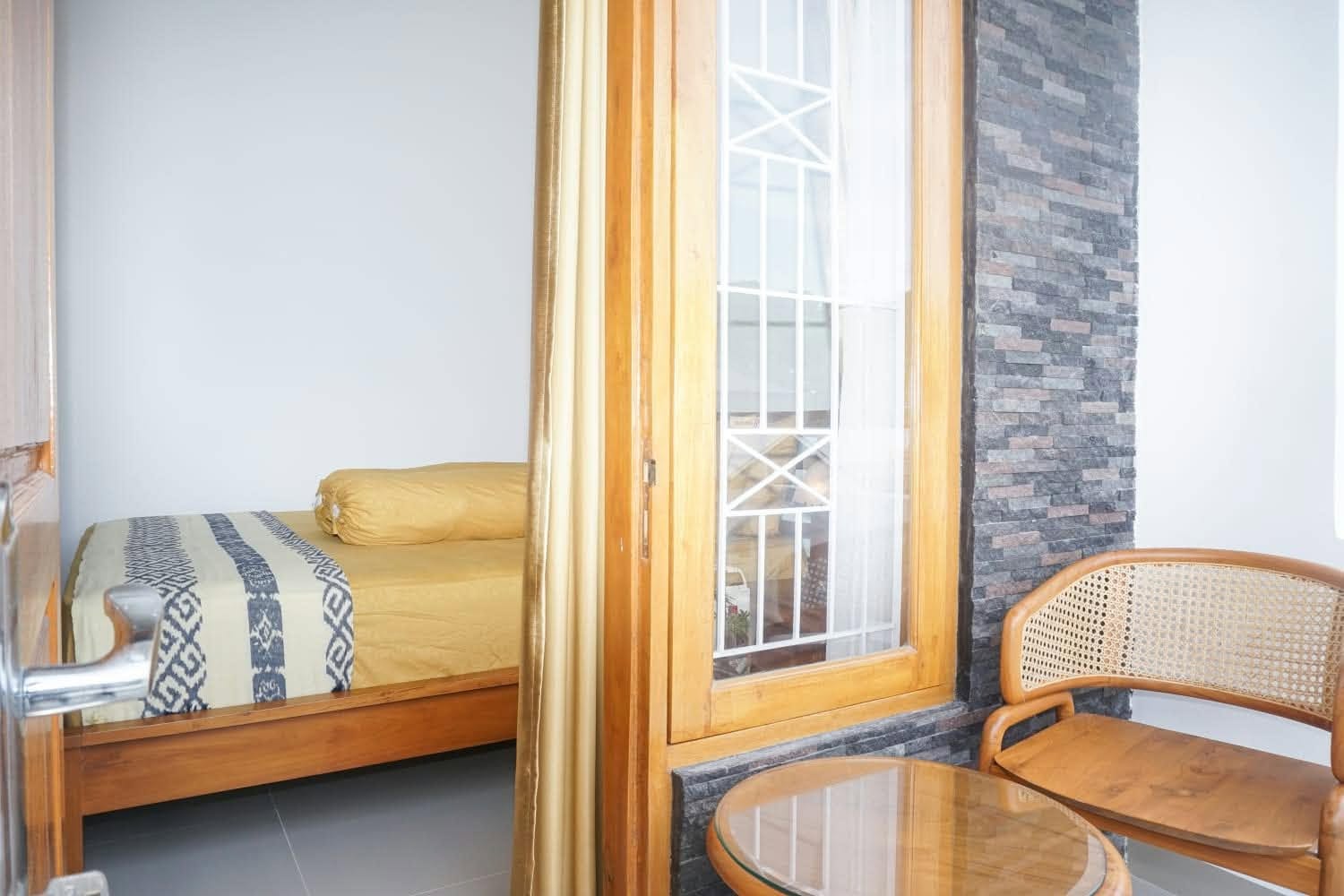 Covered veranda beside bedroom