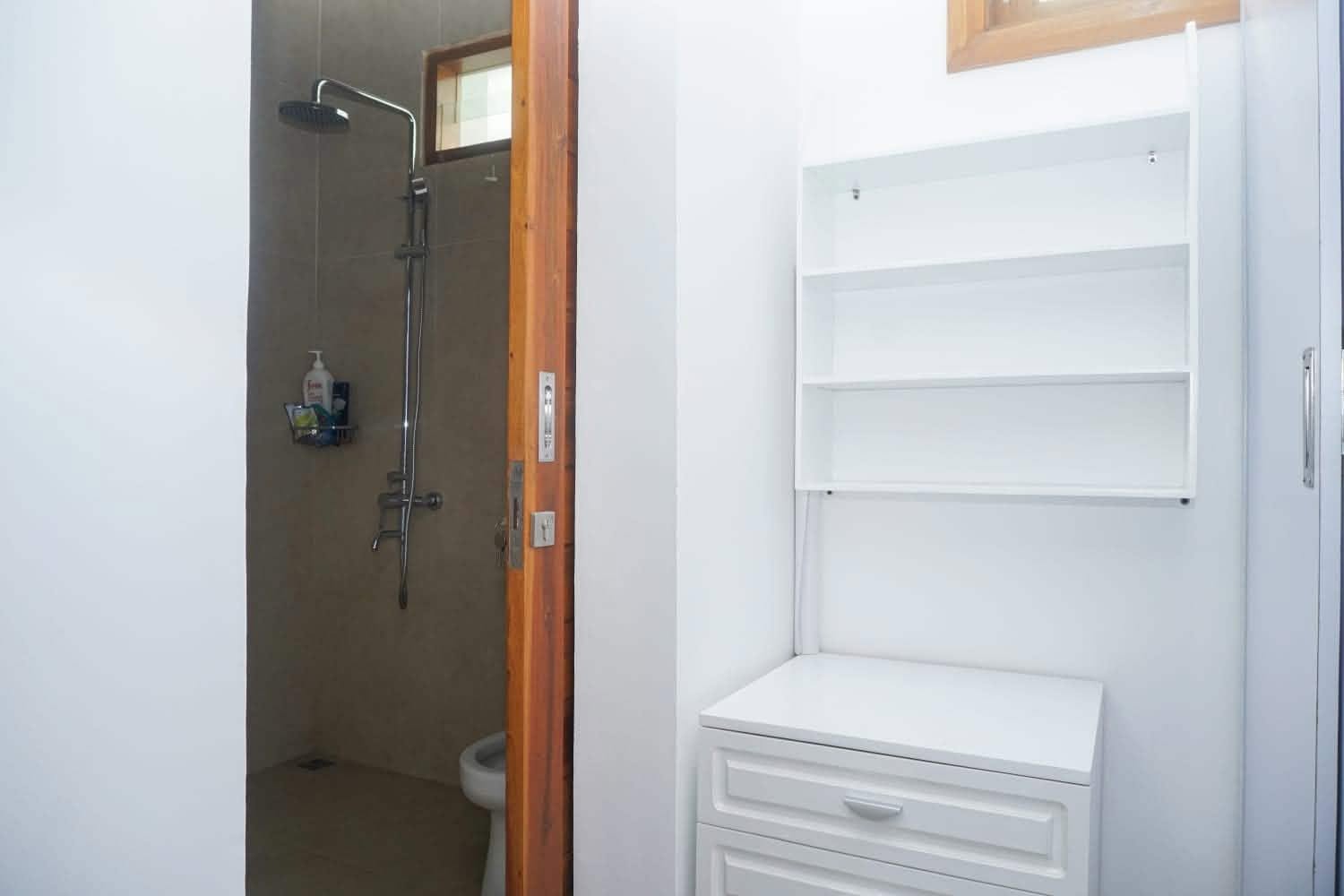 Shower room entrance and storage