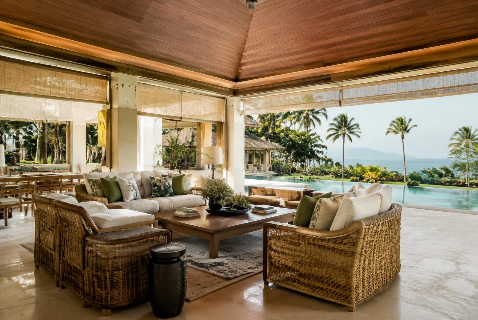 Living room in a Lombok villa from the site photo library